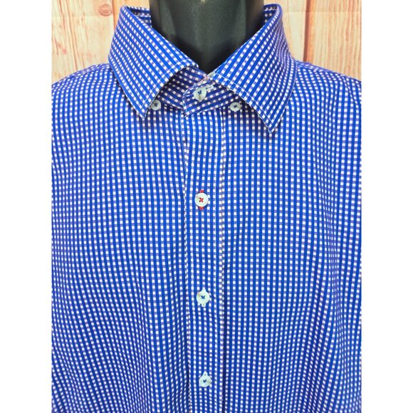 Robert Graham Mens Tailored Fit Checkered Dress Shirt 2XL - Picture 3 of 9